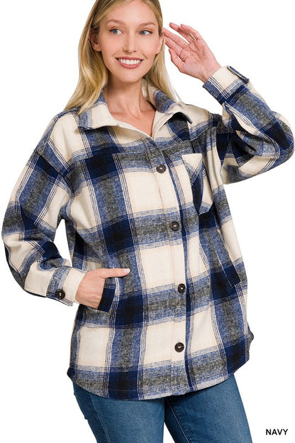 Oversized Yarn Dyed Plaid Shacket