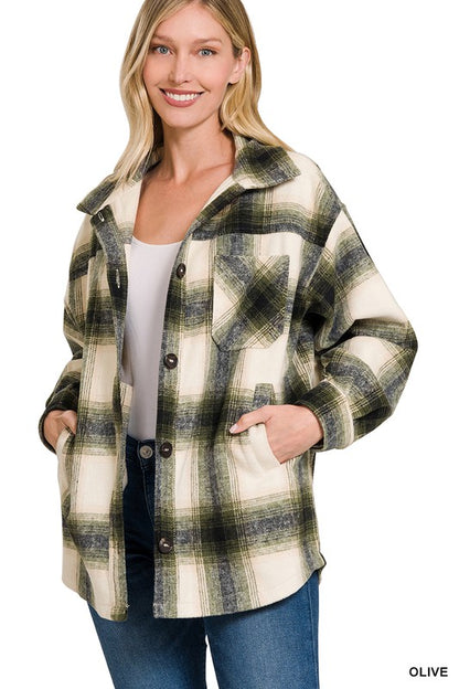 Oversized Yarn Dyed Plaid Shacket