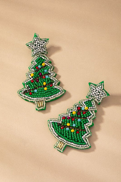 Large Christmas tree with star earrings