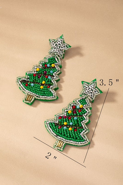 Large Christmas tree with star earrings