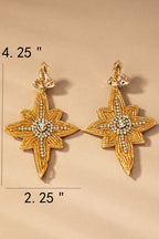 Seed Bead Christmas Star Earrings