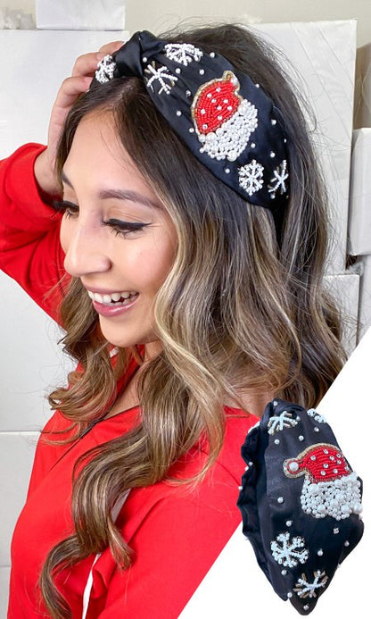 Gorro de Papá Noel y diadema de copo de nieve