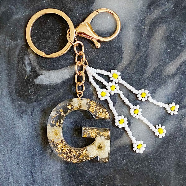 Daisy Initial Key Chain