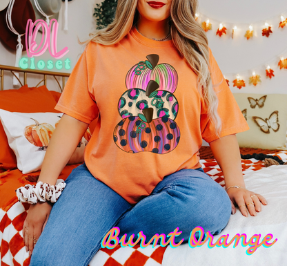 Funky Stacked Pumpkins Tees