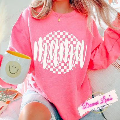 Checkered Mama Tee