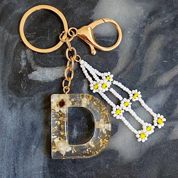 Daisy Initial Key Chain