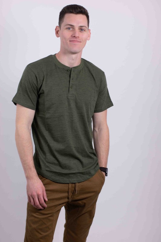 Short Sleeves Henley T-shirt