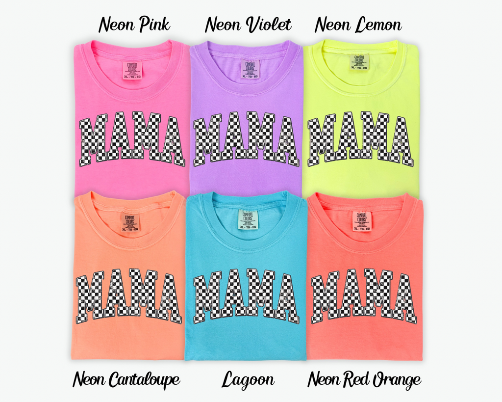 Checkered Mama – Comfort Color Tees