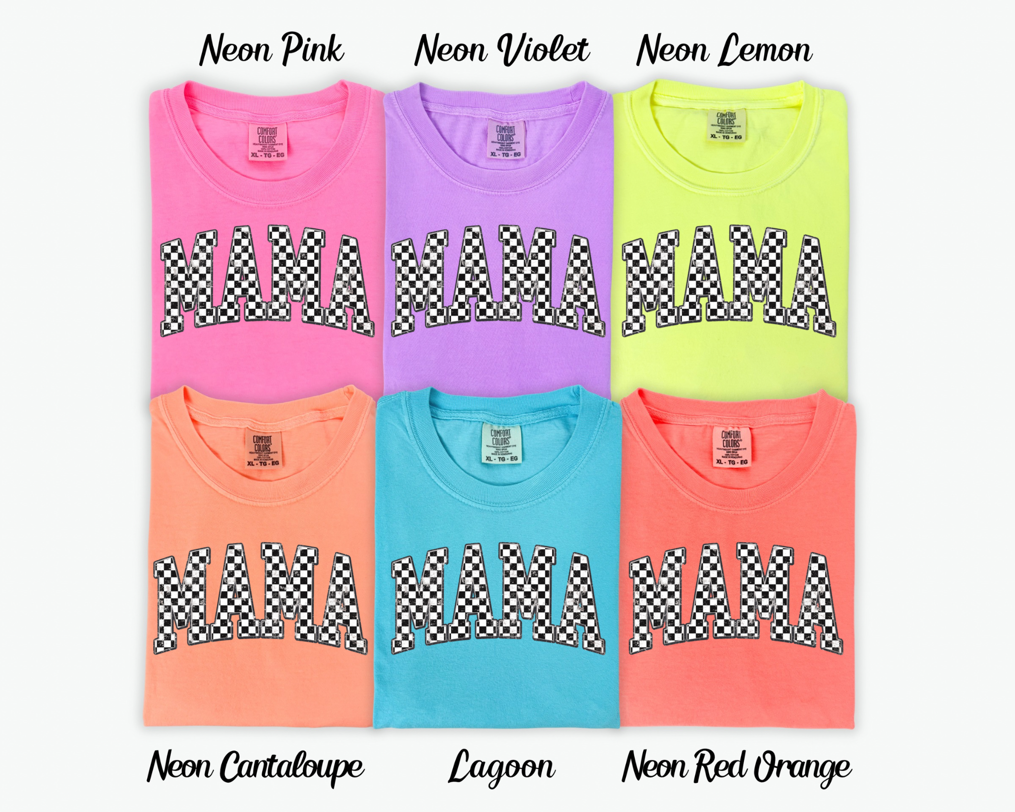 Checkered Mama – Comfort Color Tees