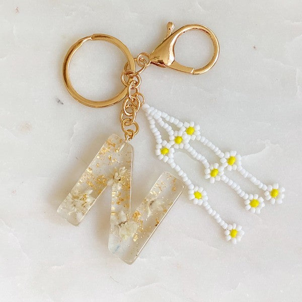 Daisy Initial Key Chain