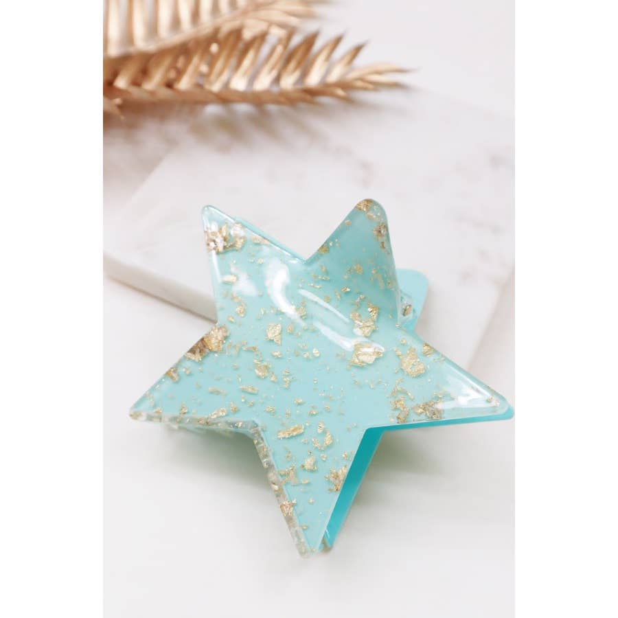 Premium Foil Glittered Star Hair Claw