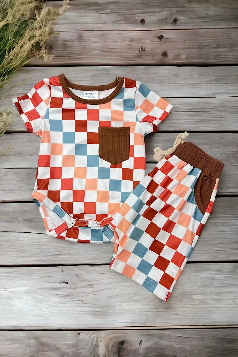 MULTI COLOR CHECKER PRINTED SET