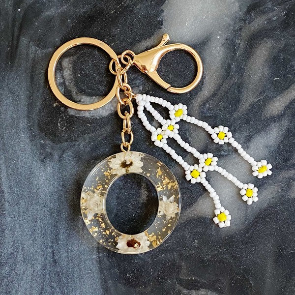 Daisy Initial Key Chain