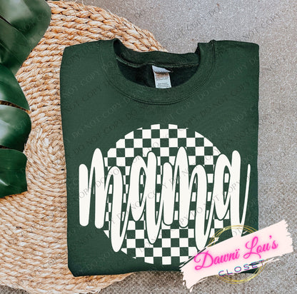 Checkered Mama Tee