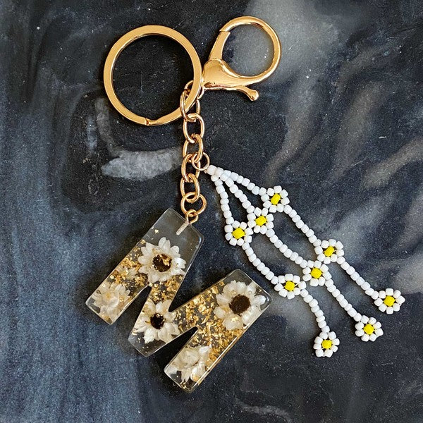 Daisy Initial Key Chain