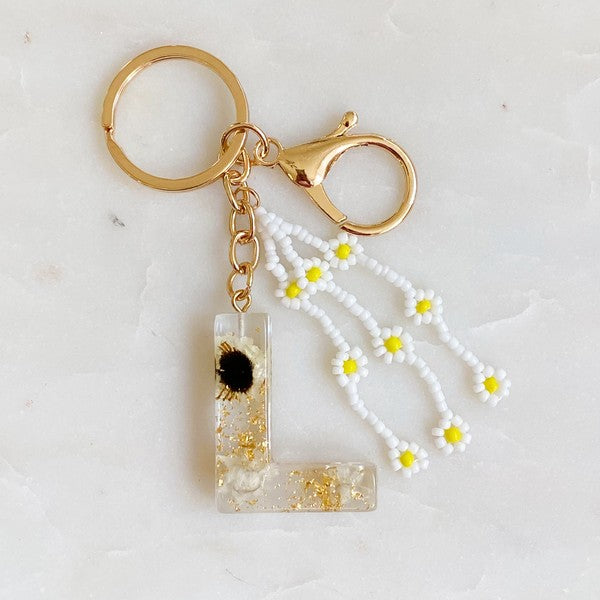 Daisy Initial Key Chain