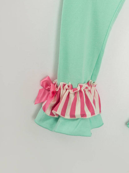 Pink and Mint Stripe XOXO Set