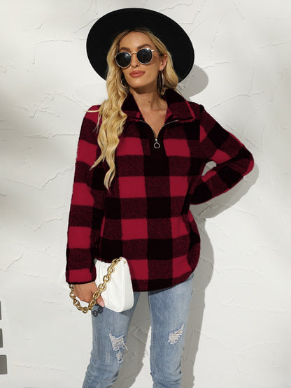 Plaid Teddy Sweatshirt