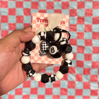 Patterned Wristlet Keychain w/ Mini Charm