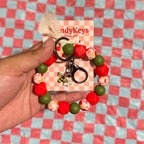 Patterned Wristlet Keychain w/ Mini Charm
