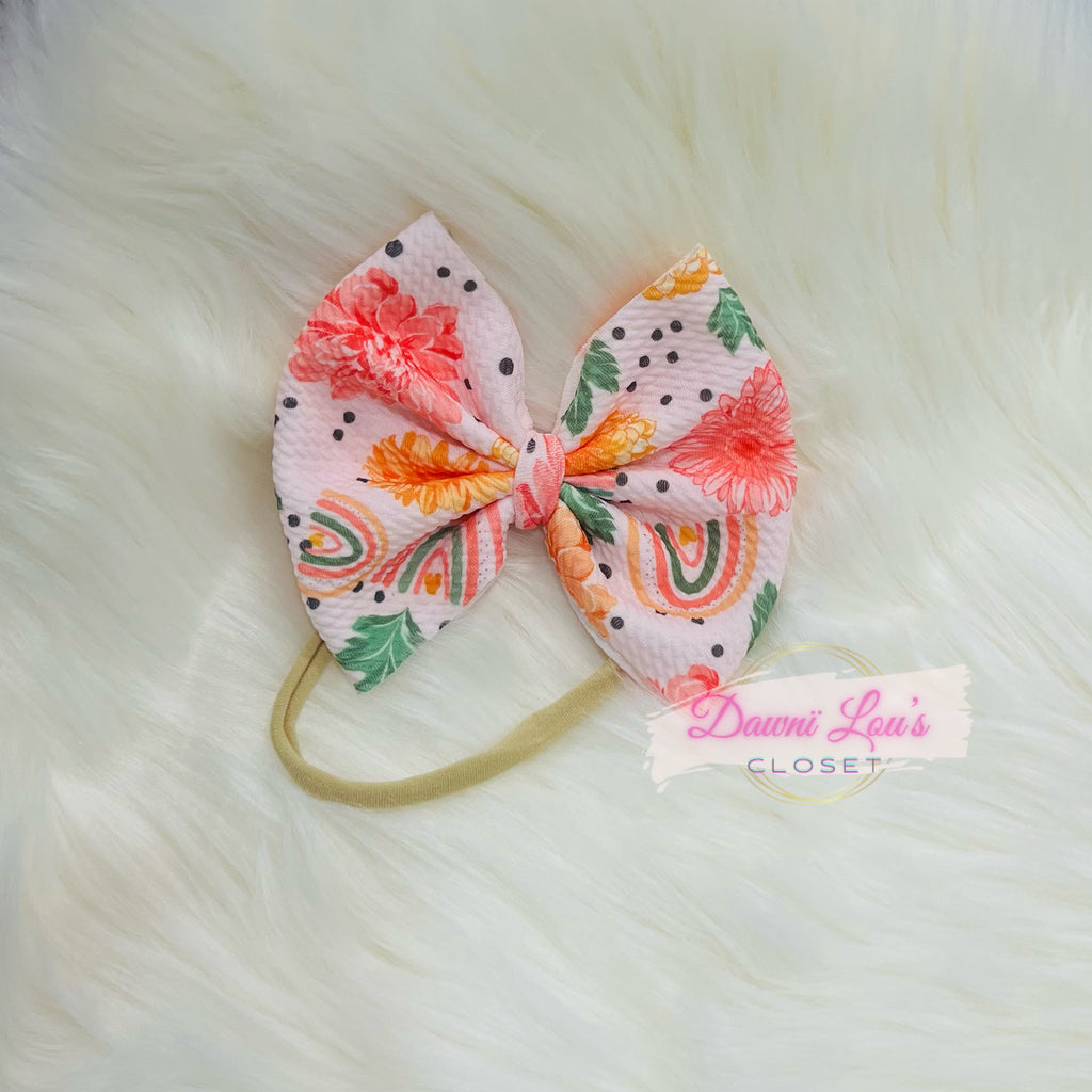 Rainbows & Blossoms Bow