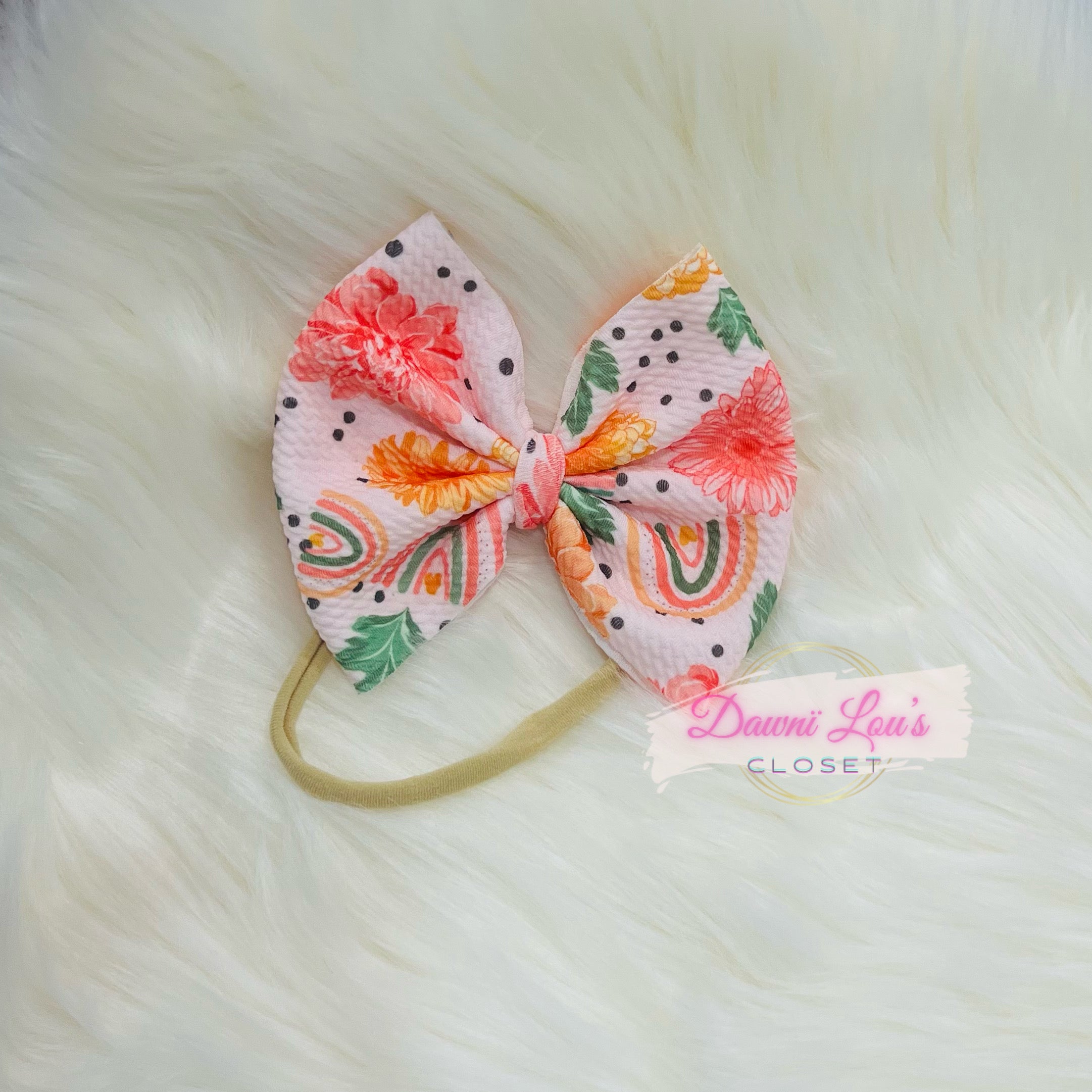 Rainbows & Blossoms Bow