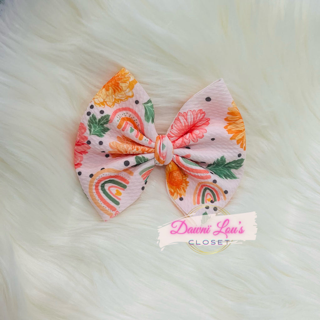 Rainbows & Blossoms Bow