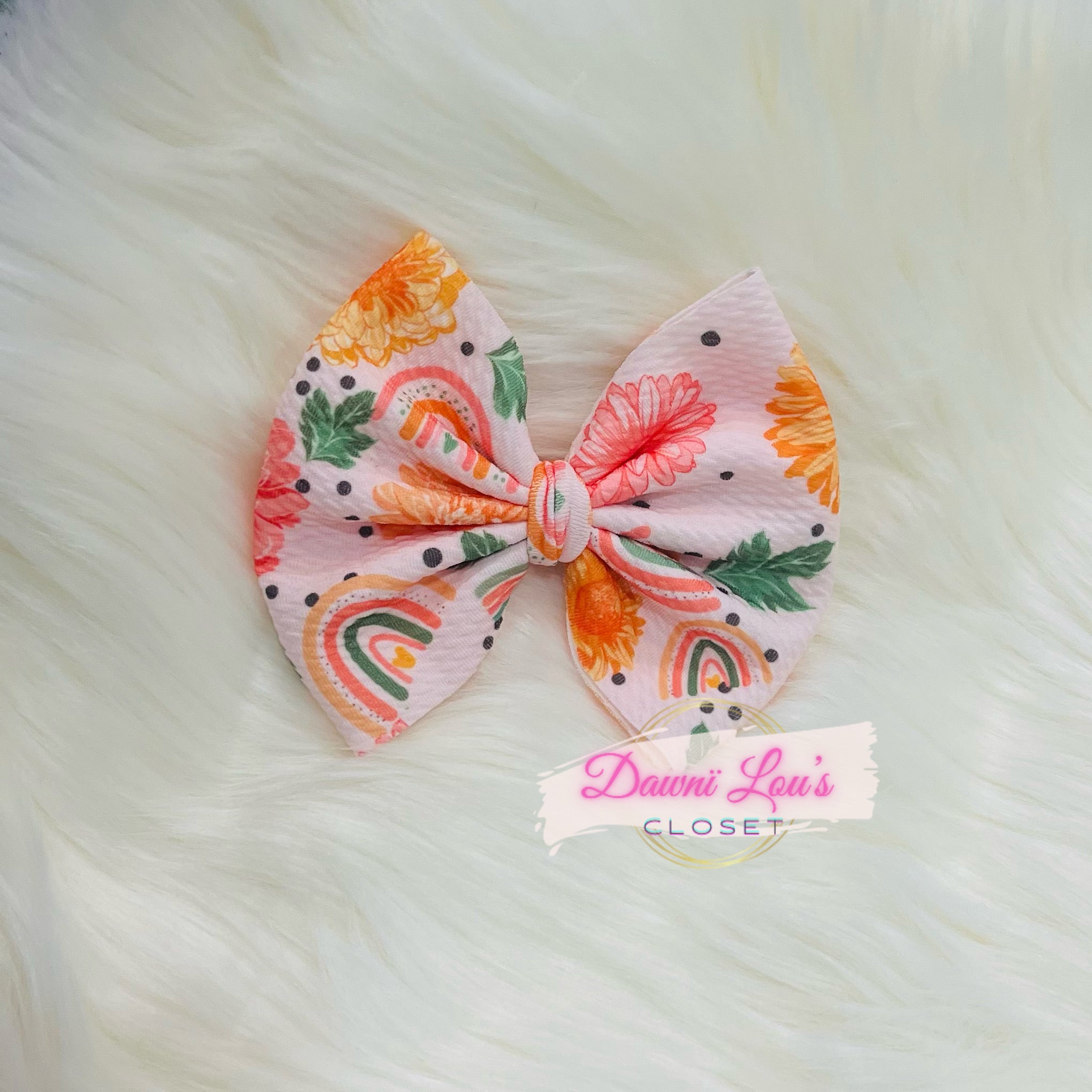 Rainbows & Blossoms Bow