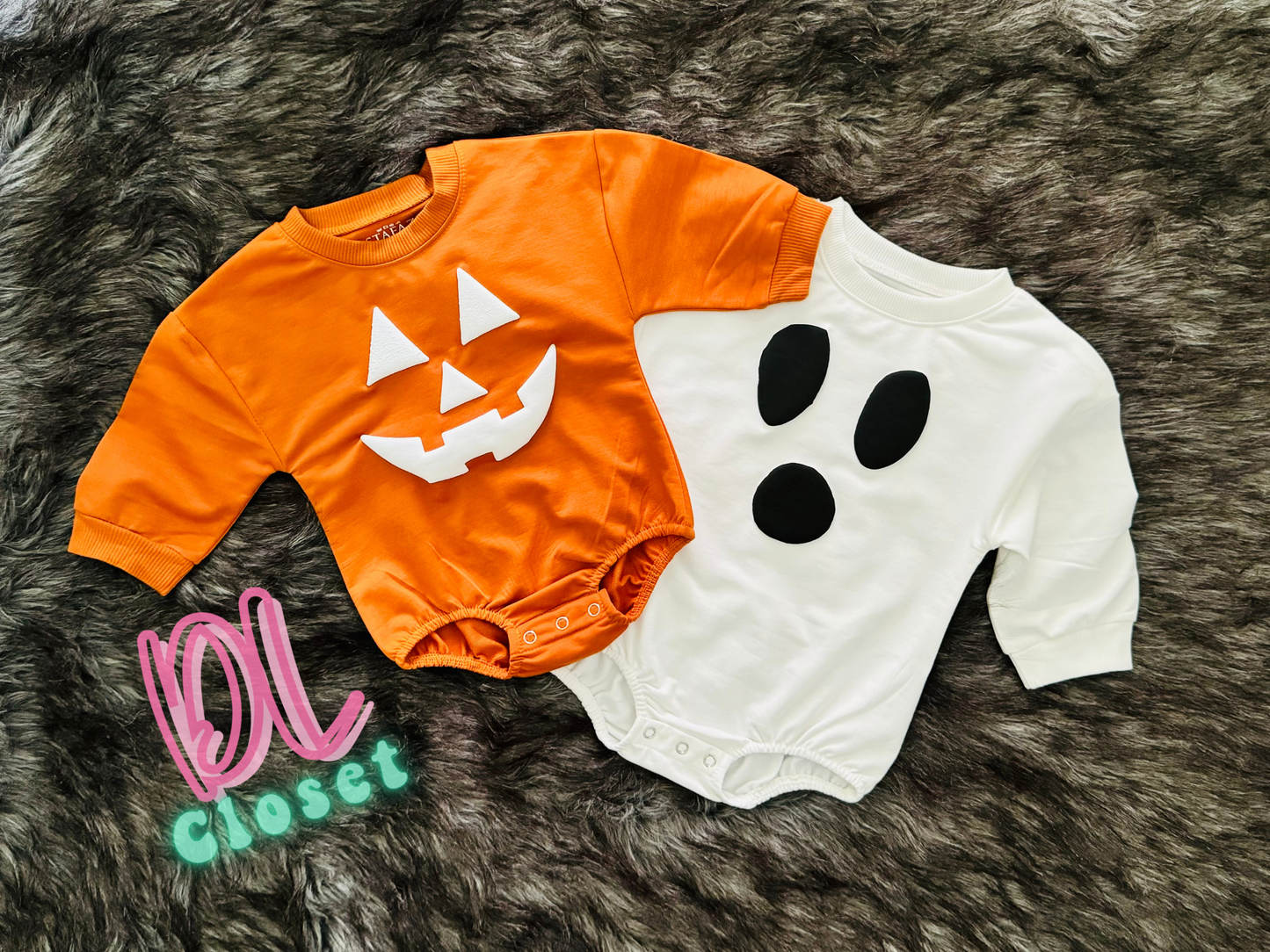 Pumpkin Face Bubble Rompers