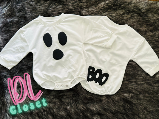 Ghost Face Boo Bubble Rompers