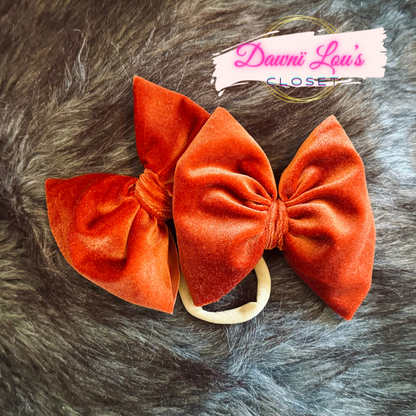 Velvety Burnt Orange Bow