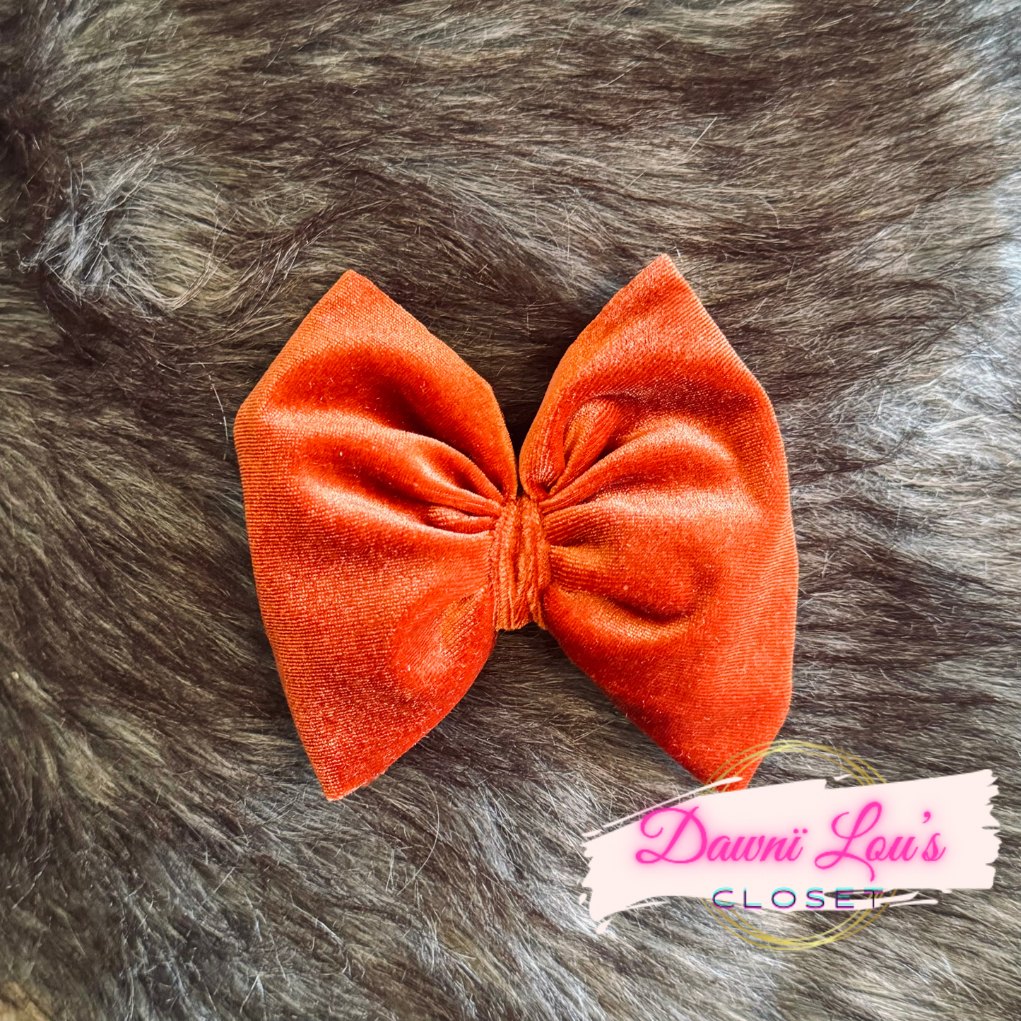 Velvety Burnt Orange Bow