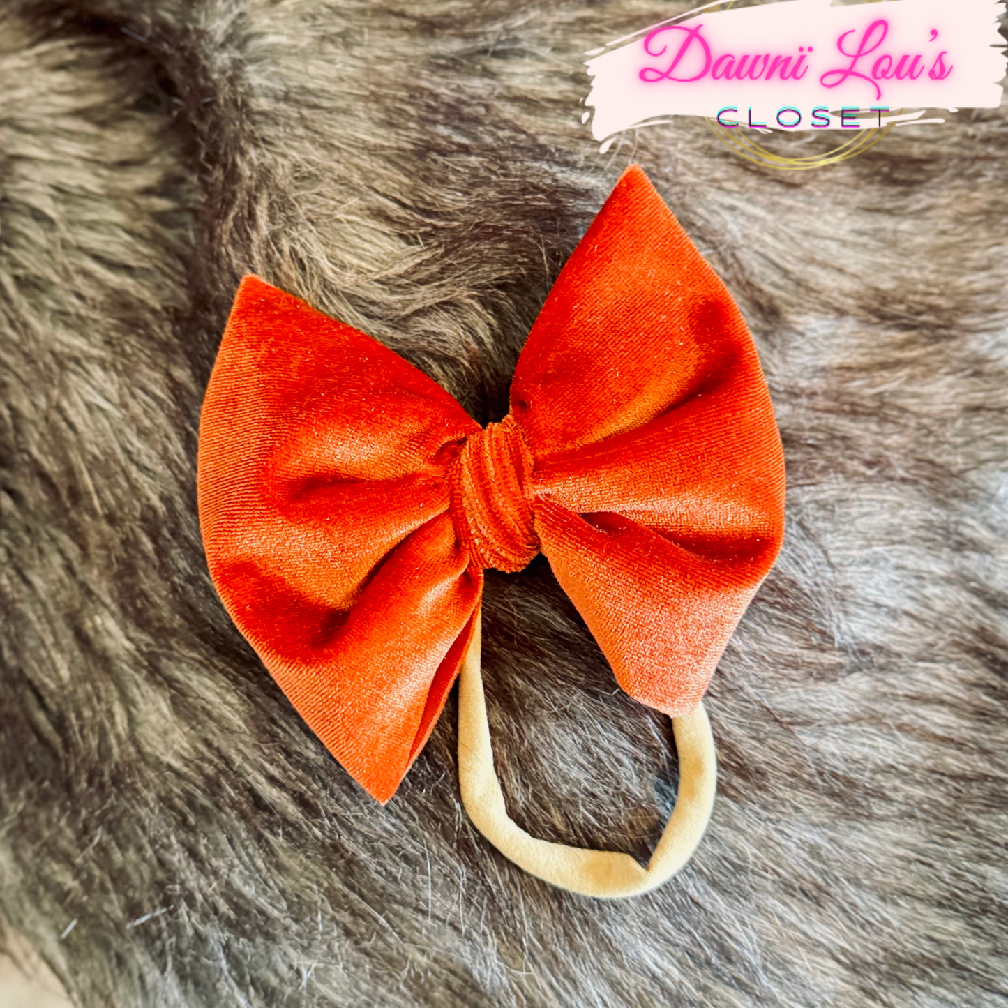 Velvety Burnt Orange Bow