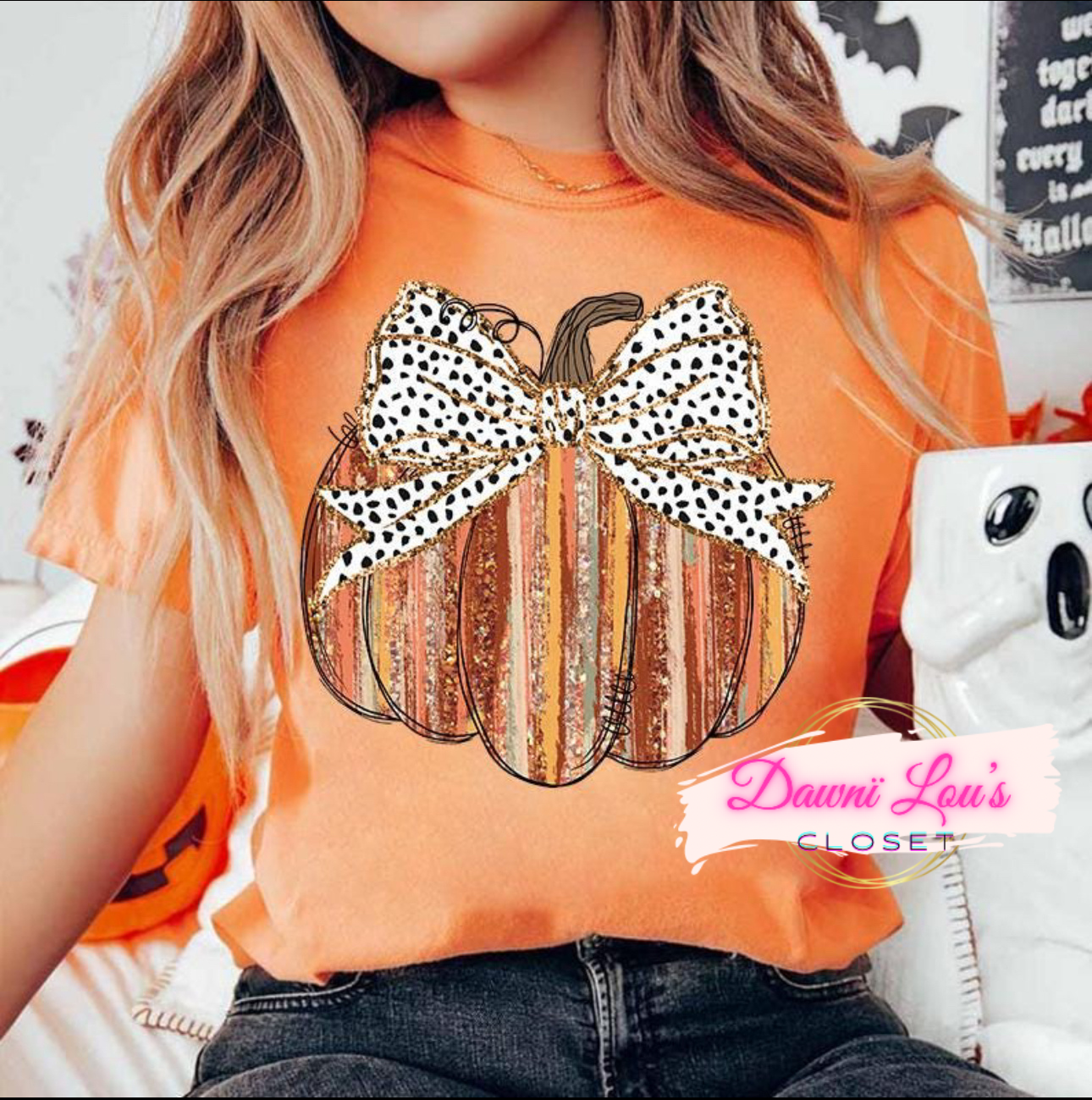 Fall Coquette Pumpkin Tee