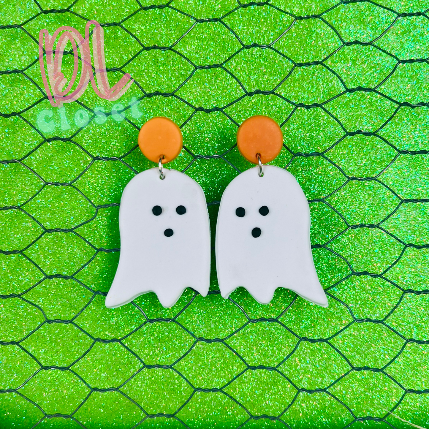 Handmade Clay Ghost Earrings