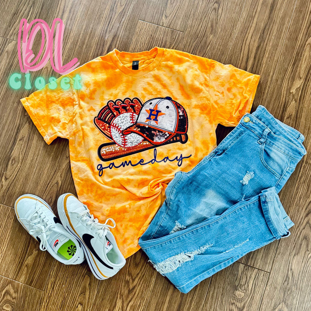 Astros Game Day Tie Dye Tee