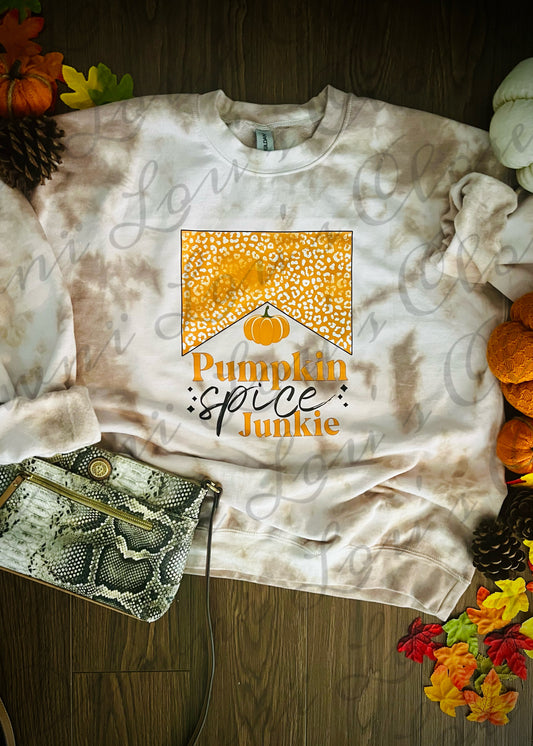 Pumpkin Spice Junkie Tie Dye Crewneck