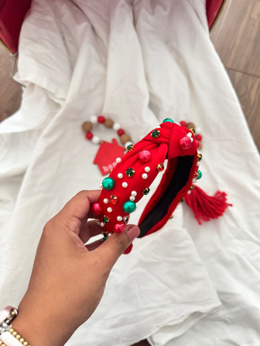 CHRISTMAS BEADED HEADBANDS