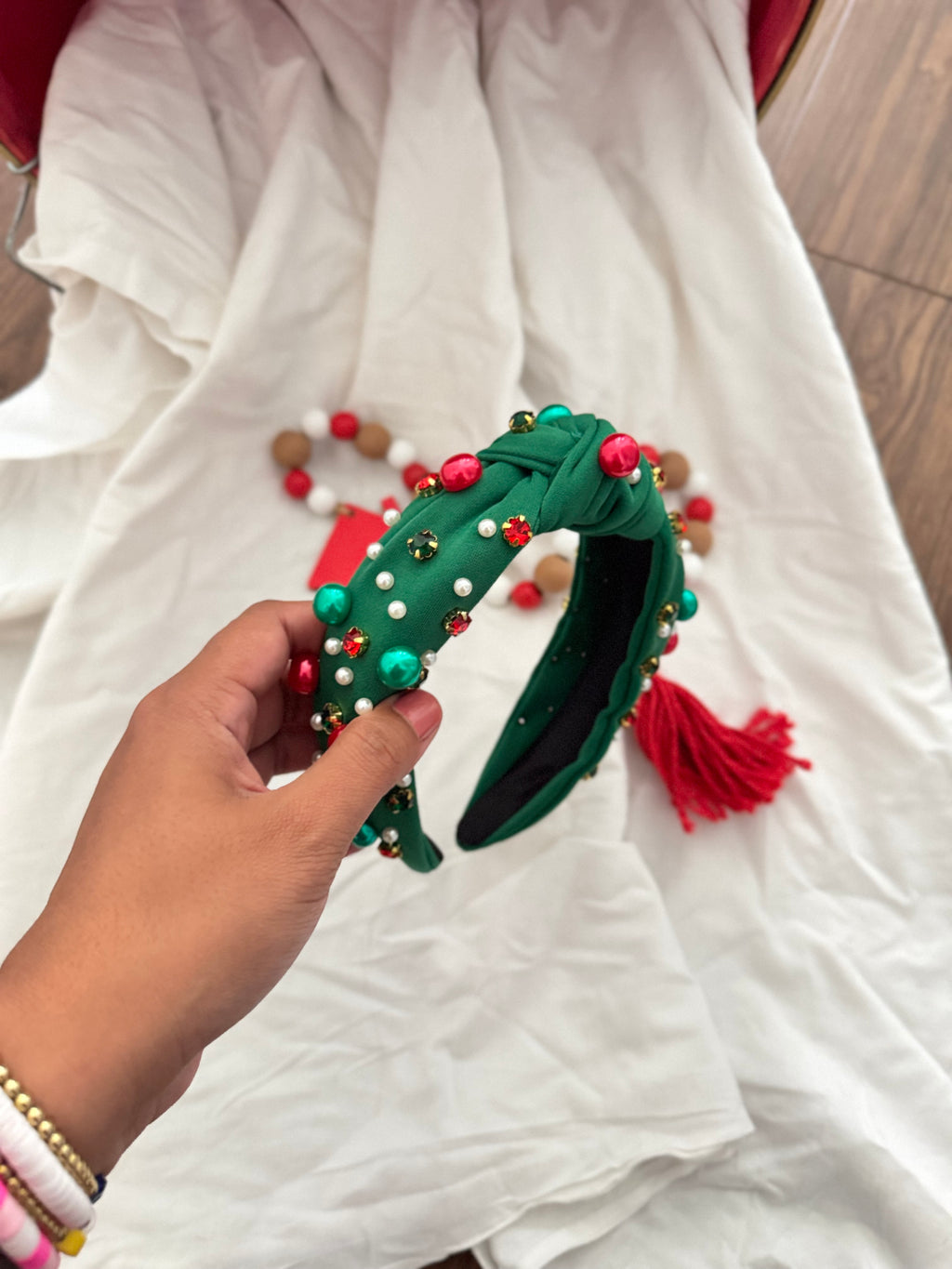 CHRISTMAS BEADED HEADBANDS