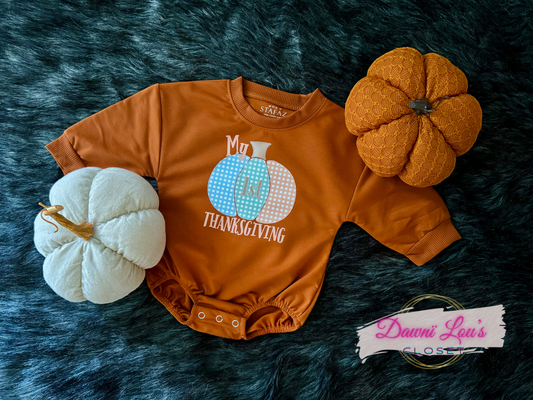 MY 1ST THANKSGIVING BUBBLE ROMPER