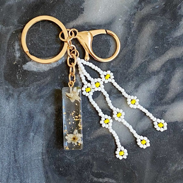 Daisy Initial Key Chain