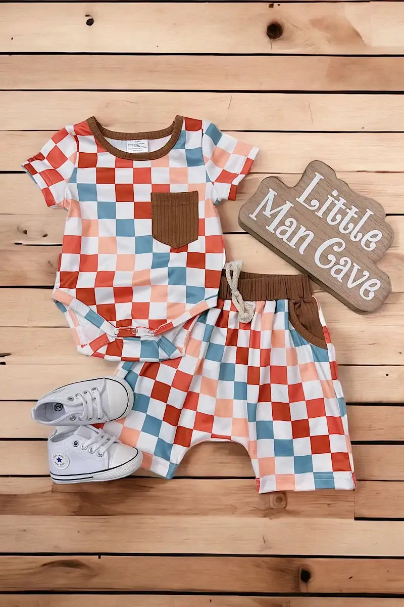 MULTI COLOR CHECKER PRINTED SET