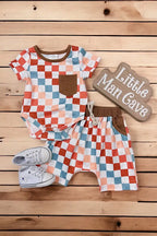 MULTI COLOR CHECKER PRINTED SET