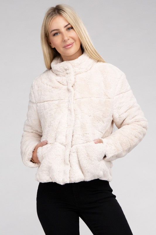 Fluffy Zip-Up Jacket