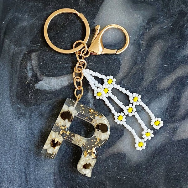 Daisy Initial Key Chain