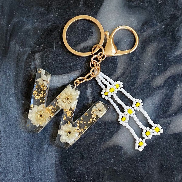 Daisy Initial Key Chain