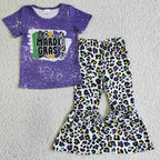 Leopard Mardi Gras Bell Bottoms Set