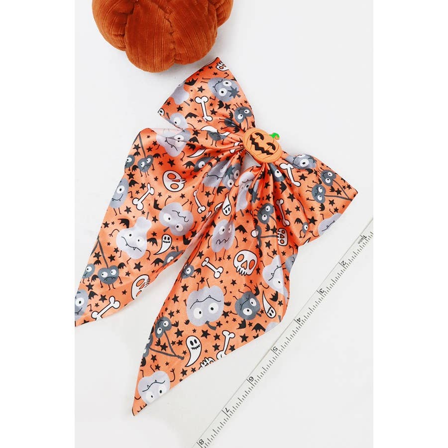 Halloween Long Tail Satin Bow