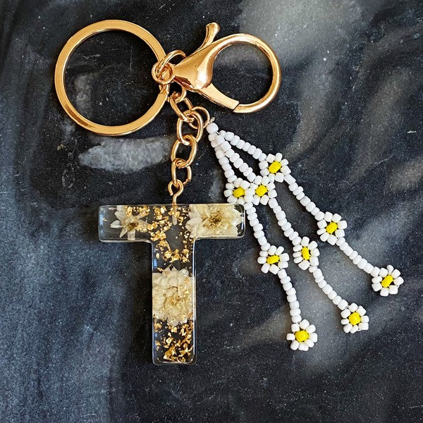 Daisy Initial Key Chain