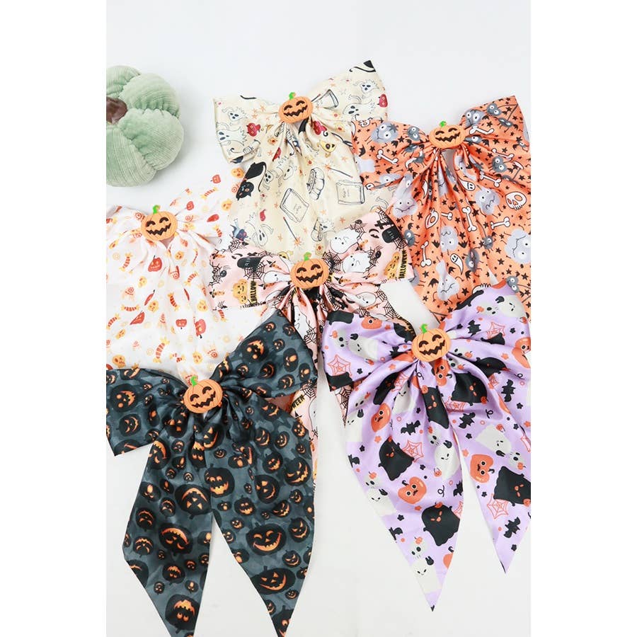 Halloween Long Tail Satin Bow